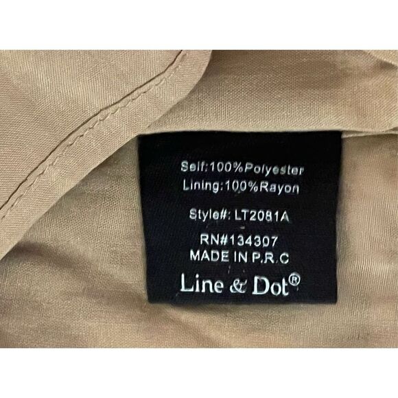 Line & Dot|Allegra Blouse Top Tan Tie Front Swiss Dotted Size L New with tags - Picture 11 of 11